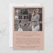 Faire-part Moderne Déclaration de Diplôme de Salmon Boho Arch (Dos)