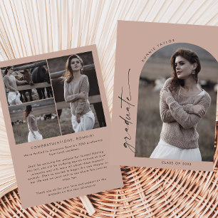 Faire-part Moderne Déclaration de Diplôme de Salmon Boho Arch