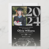 Faire-part moderne design noir photo (Devant)