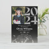 Faire-part moderne design noir photo (Debout devant)