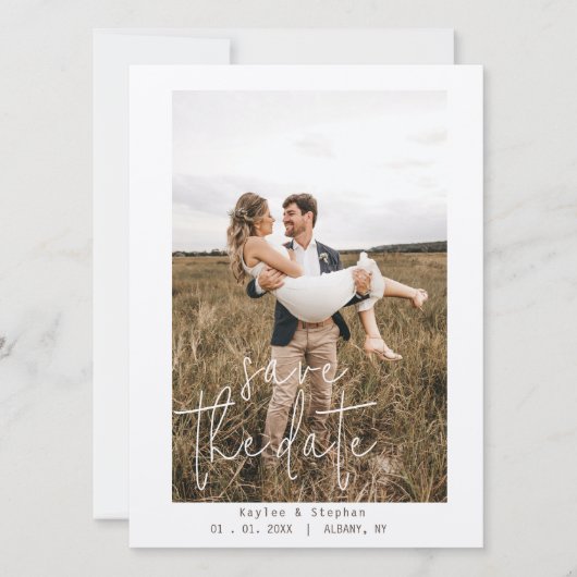 Faire-part moderne - Design photo minimaliste (Devant)