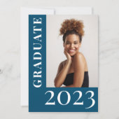 Faire-part Moderne Design Simple Photo Lycée Graduation (Devant)