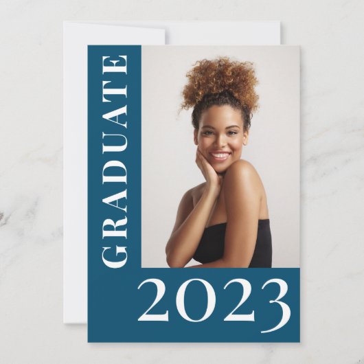 Faire-part Moderne Design Simple Photo Lycée Graduation (Devant)