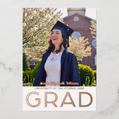 Faire-part moderne d'huile d'or gris (Recto)