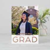 Faire-part moderne d'huile d'or gris (Debout devant)