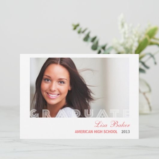 Faire-part moderne d'obtention du diplôme de (Debout devant)