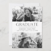 Faire-part Moderne Edge blanc 2 Photo Graduation (Devant)