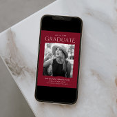 Faire-part Moderne Edge Bourgogne - Diplôme photo