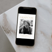 Faire-part Moderne Edge Gold Photo Graduation