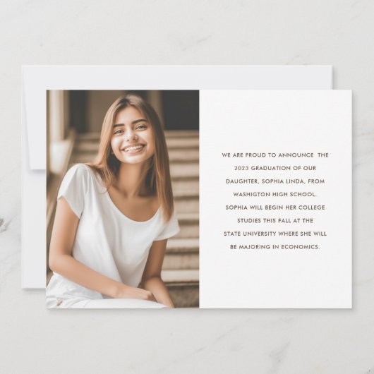 Faire-part Moderne Elegant 4 Photo Collage Script Graduation (Dos)