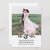 Faire-part Moderne Elegant Ampersand M. et Mme Mariage (Devant / Derrière)