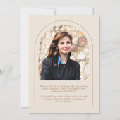 Faire-part Moderne Elégant Beige Neutre 2 Arc Photo Grad (Dos)