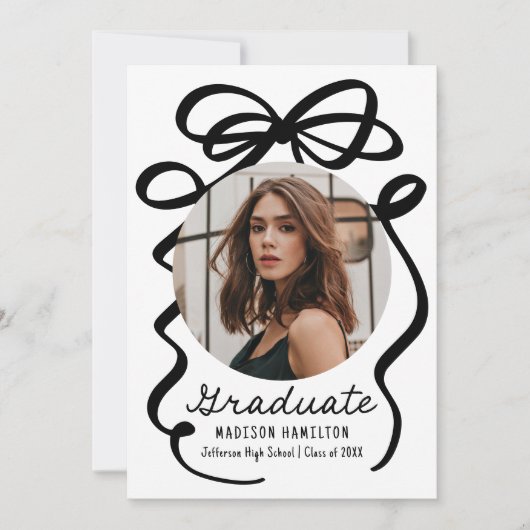 Faire-part Moderne Elegant Black Bow 2 - Diplôme photo (Devant)