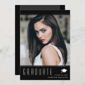 Faire-part Moderne Élégant Diplômé élégant Photo (Devant / Derrière)