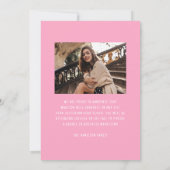 Faire-part Moderne Elegant Pink Bow 2 - Diplôme photo (Dos)