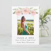 Faire-part Moderne Elegant Pink Poppy graduation florale (Debout devant)