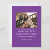 Faire-part Moderne Elegant Purple Bow 2 Diplôme Photo (Dos)