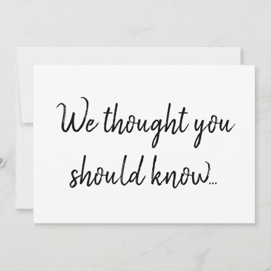 Faire-part moderne élégant Script de grossesse (Devant)