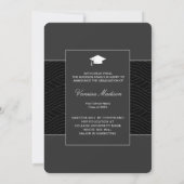 Faire-part Moderne | Élégant script noir gris 1 photo Grad (Dos)
