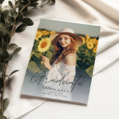 Faire-part Moderne Élégant Script superposition 2 Photo Gradu