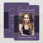 Faire-part Moderne | Élégant Script Violet violet 1 Photo Gra (Devant / Derrière)