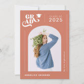 Faire-part Moderne élégante typographie photo année diplômée (Devant)