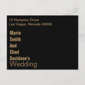 Faire-part Moderne Enregistrer La Date Carte Postale Or (Dos)