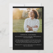 Faire-part Moderne Fete Black Gold Photo Graduation (Dos)