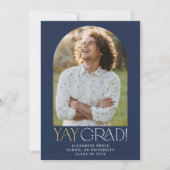 Faire-part Moderne Fete Marine Gold Yay Grad Photo Graduation (Devant)