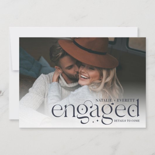 Faire-part Moderne | Fiançailles photo (Devant)