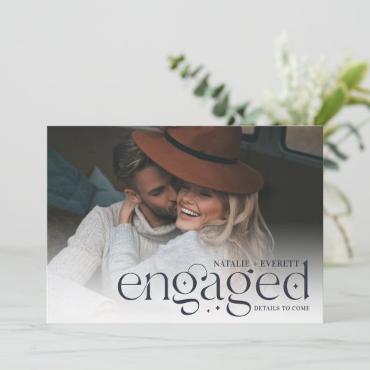 Faire-part Moderne | Fiançailles photo (Debout devant)