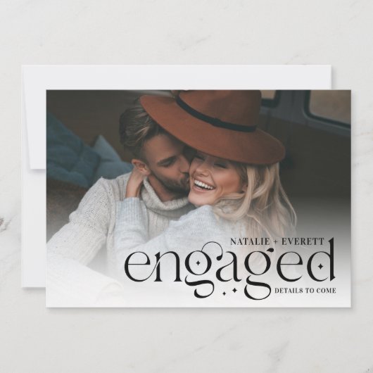 Faire-part Moderne | Fiançailles photo (Devant)