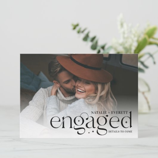 Faire-part Moderne | Fiançailles photo (Debout devant)