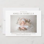 Faire-part Moderne Fille 2 Photo Naissance (Devant)