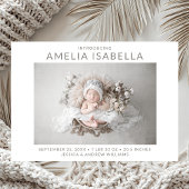 Faire-part Moderne Fille 2 Photo Naissance