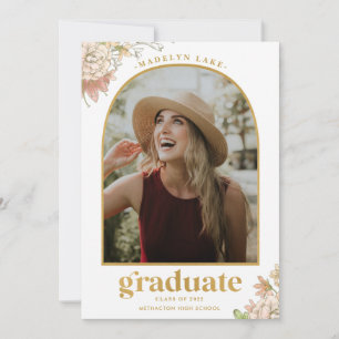 Faire-part Moderne Floral Arched Photo Graduation