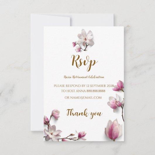 Faire-part Moderne Floral de Retraite d'une Infirm (Devant)