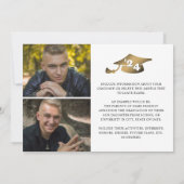 Faire-part Moderne Grad Année Gold Noir Gradient 3 Photos (Dos)