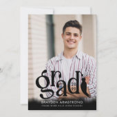 Faire-part Moderne GRAD Tassel 2 Photos Black Overlay (Devant)