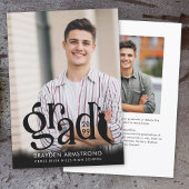 Faire-part Moderne GRAD Tassel 2 Photos Black Overlay