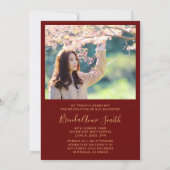 Faire-part Moderne Graduation 2 Photo Gold Script Casquette e (Dos)