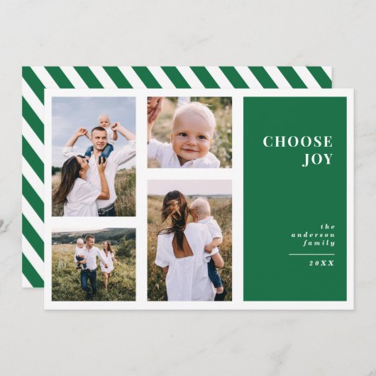 Faire-part Moderne, graphique minima noël multi photo (Devant / Derrière)