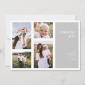 Faire-part Moderne, graphique minima noël multi photo (Devant)