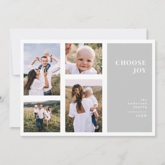 Faire-part Moderne, graphique minima noël multi photo (Devant)