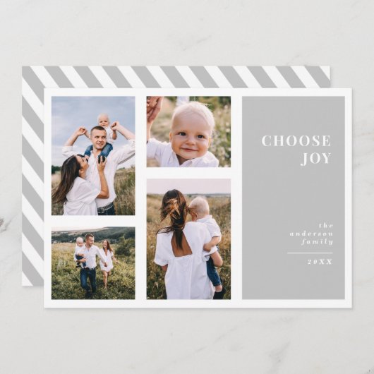 Faire-part Moderne, graphique minima noël multi photo (Devant / Derrière)