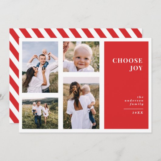Faire-part Moderne, graphique minima noël multi photo (Devant / Derrière)