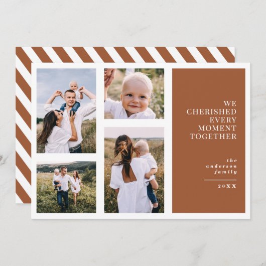 Faire-part Moderne, graphique remerciant noël multi photo (Devant / Derrière)