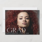 Faire-part Moderne Gras Classé Texte transparent Grad 2 Photo (Devant)