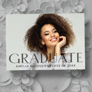 Faire-part Moderne Gras foncé Texte transparent Chic Grad Pho