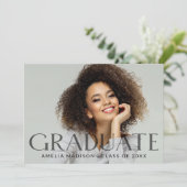 Faire-part Moderne Gras foncé Texte transparent Chic Grad Pho (Debout devant)